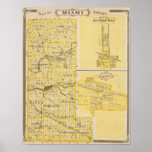 Poster Mapa do Condado de Miami