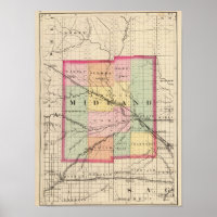 Mapa do Condado de Midland, Michigan