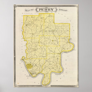 Pôster Mapa do Condado de Perry