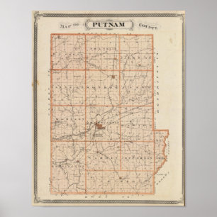 Pôster Mapa do Condado de Putnam