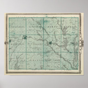 Poster Mapa do Condado de Union, Estado de Iowa