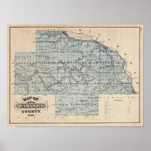 Pôster Mapa do condado de Wabasha, Minnesota