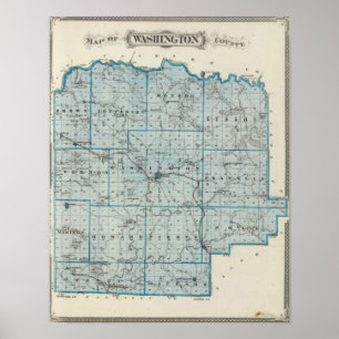 Pôster Mapa do Condado de Washington