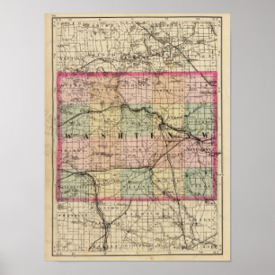 Poster Mapa do Condado de Washington, Michigan