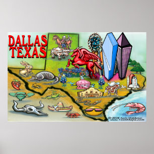 Poster Mapa do Dallas TEXAS