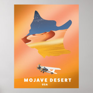 Poster Mapa do Deserto de Mojave EUA