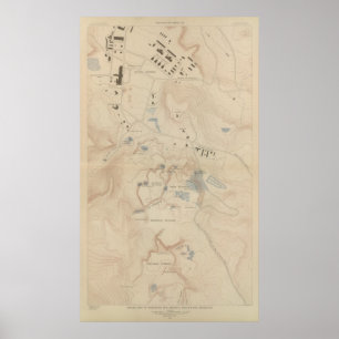 Poster Mapa do detalhe de Mammoth Hot Springs