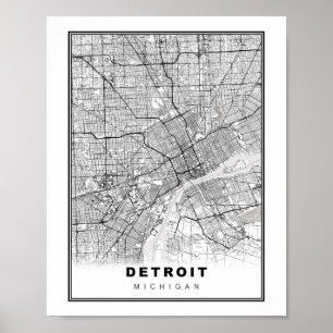 Poster Mapa do Detroit