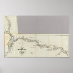 Pôster Mapa do distrito Venango do óleo