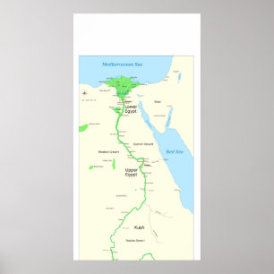 Pôster Mapa do Egito antigo durante o período da dinastia