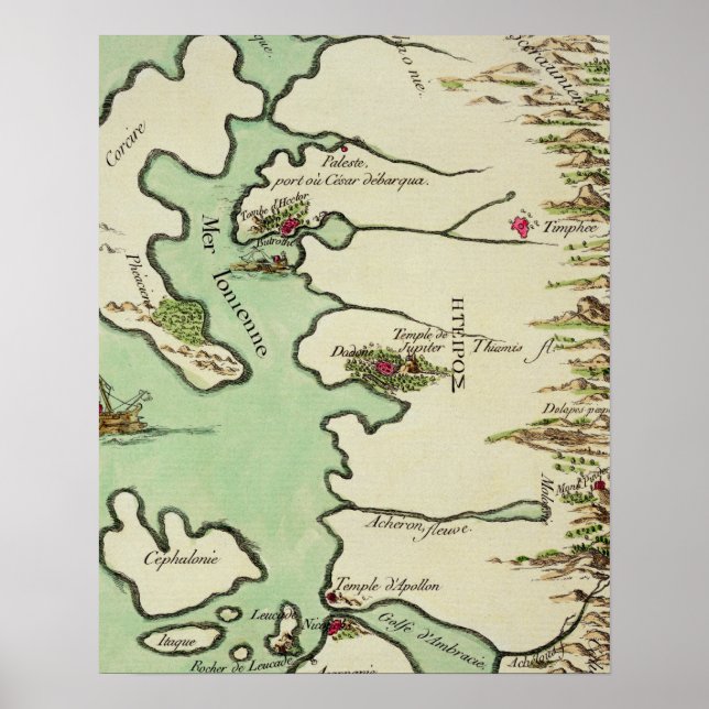 Poster Mapa do Epiro para "Andromache" por Jean Racine, d (Frente)