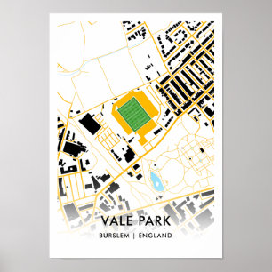 Poster Mapa do Estádio do Vale Park - Casa do Porto Vale 