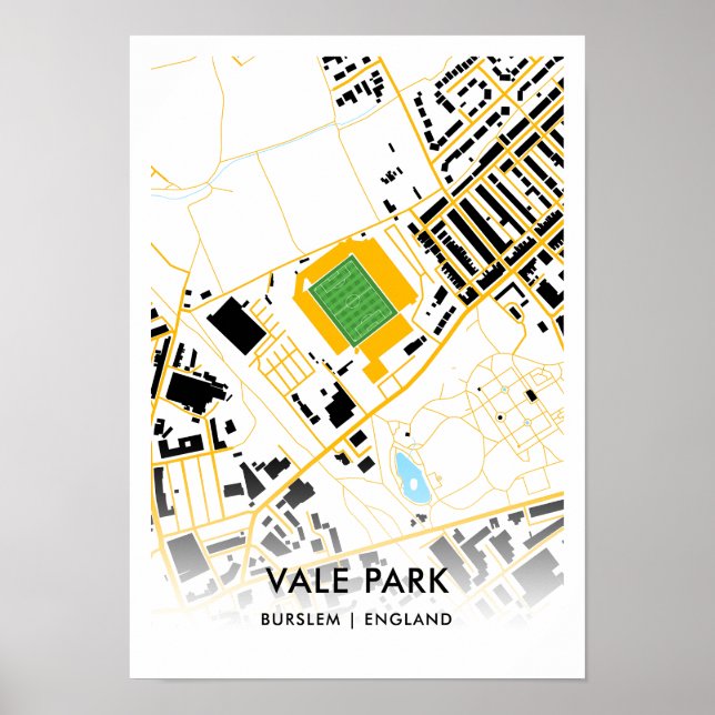 Poster Mapa do Estádio do Vale Park - Casa do Porto Vale  (Frente)