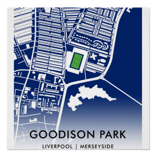Pôster Mapa do Estádio Goodison Park – Casa do Everton FC