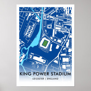 Poster Mapa do Estádio King Power - Lar da Cidade de Leic