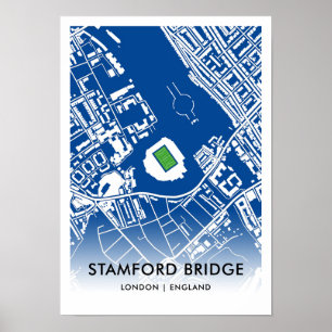 Poster Mapa do Estádio Stamford Bridge – Casa do Chelsea