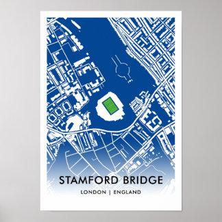 Poster Mapa do Estádio Stamford Bridge – Casa do Chelsea