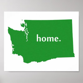 Pôster Mapa do estado da silhueta em Washington