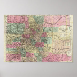 Poster Mapa do Estado do Colorado