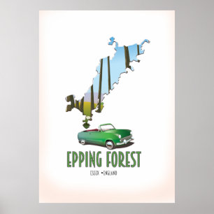 Poster Mapa do Forest Essex England