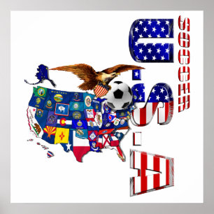 Pôster Mapa do futebol americano