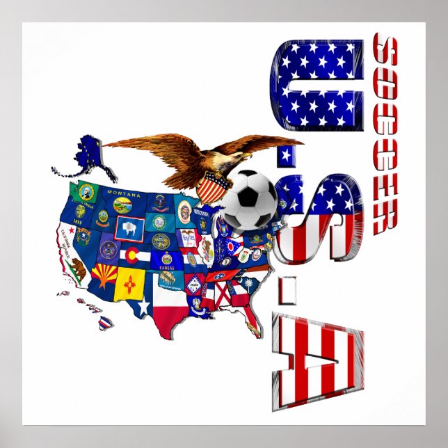 Pôster Mapa do futebol americano (Frente)
