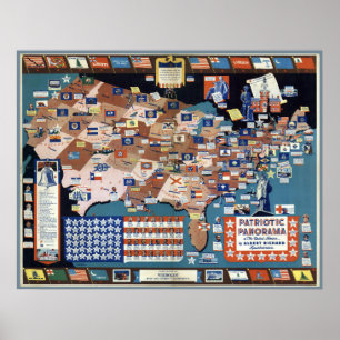 Pôster Mapa do futebol da faculdade de Albert Richard do