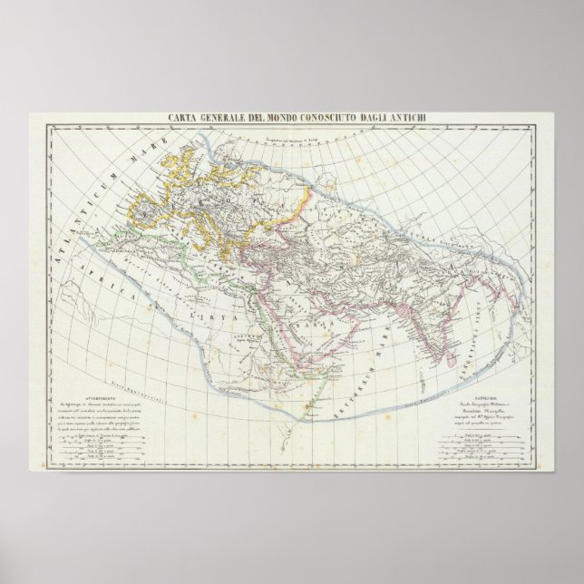 Pôster Mapa do Hemisfério Leste do Mundo Literado (Frente)