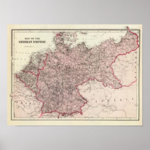 Poster Mapa do Império Alemão