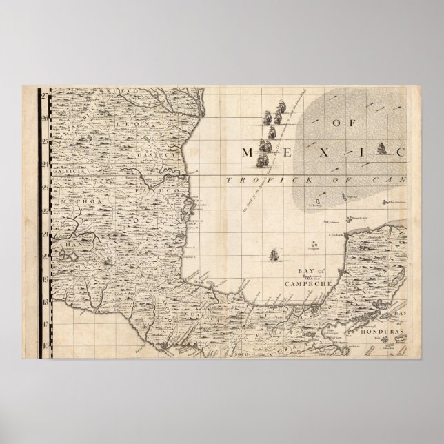 Pôster Mapa do Império Britânico na América 13 (Frente)