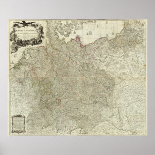 Pôster Mapa do império de Alemanha