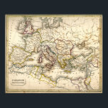 Poster Mapa do Império Romano Antigo<br><div class="desc">Mapa da Vintage mostrando o antigo império romano.</div>