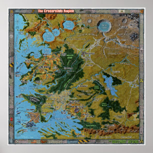 Pôster Mapa do índice geográfico da região das estrada