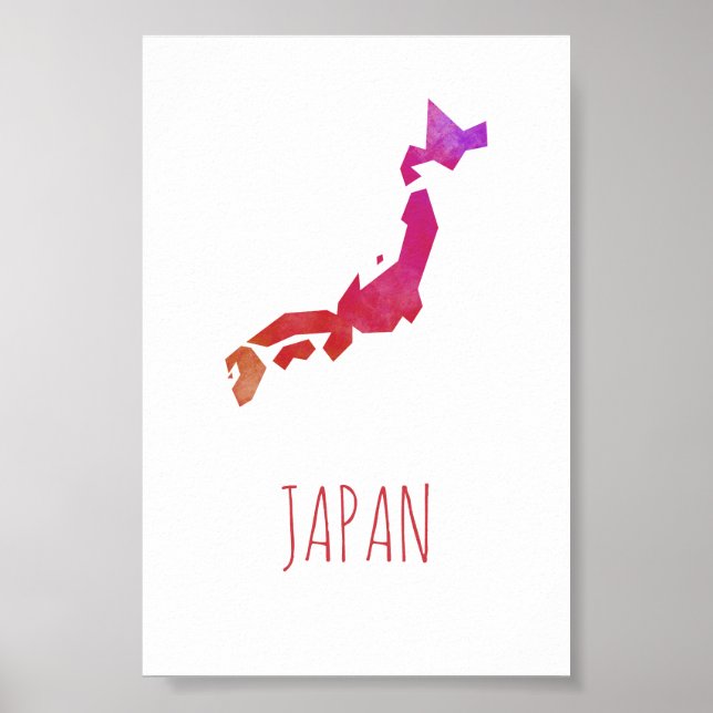 Pôster Mapa do Japão (Frente)