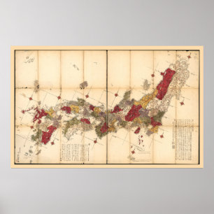 Poster Mapa do Japão (1779)
