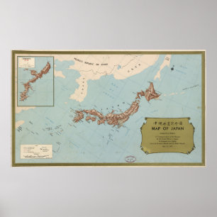Poster Mapa do Japão (1972)