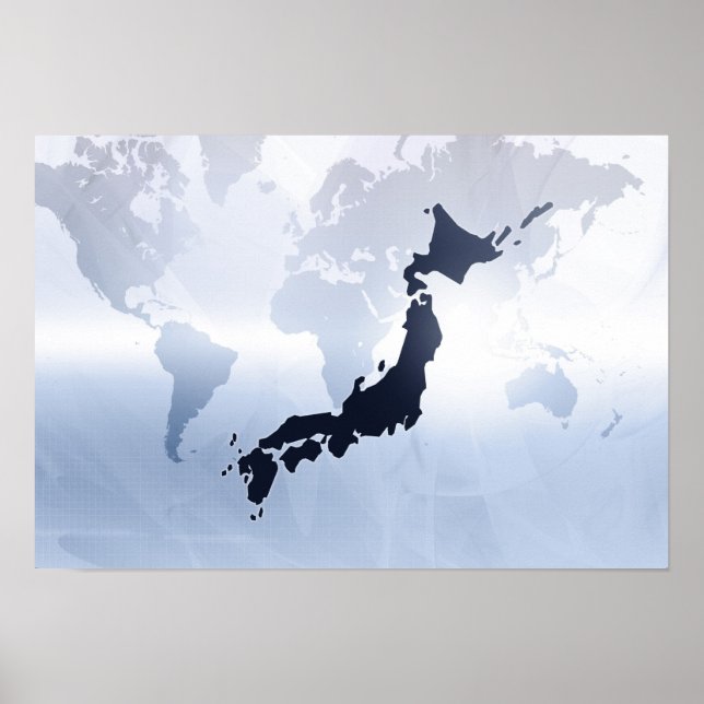 Pôster Mapa do Japão 2 (Frente)