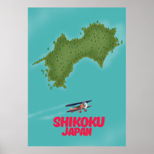 Poster Mapa do Japão de Shikoku