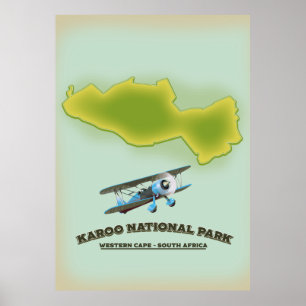 Poster Mapa do Karoo National Park Western Cape África d