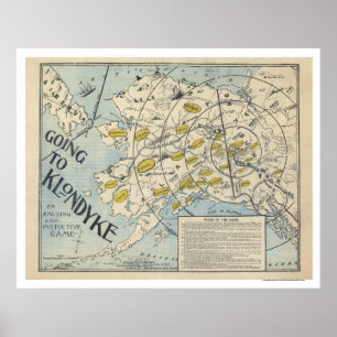 Poster Mapa do Klondyke de um jogo de mesa 1897