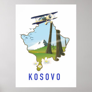 Poster Mapa do Kosovo