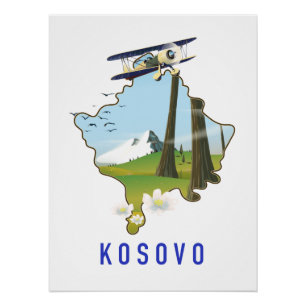 Pôster Mapa do Kosovo