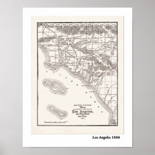 Poster Mapa do LA desde 1886