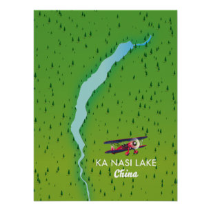 Pôster Mapa do Lago China Ka Nasi