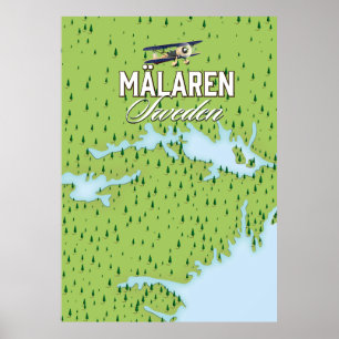 Poster Mapa do Lago de Orta Itália