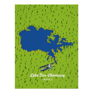 Pôster Mapa do lago Der Chantecoq França