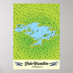 Poster Mapa do Lago Vermilion Minnesota