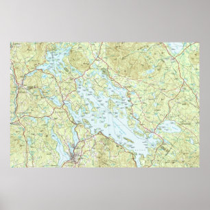 Pôster Mapa do Lago Winnipesaukee (1986)