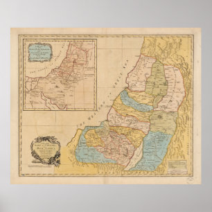 Poster Mapa do Land do Canadá (Terra Santa) (1760)