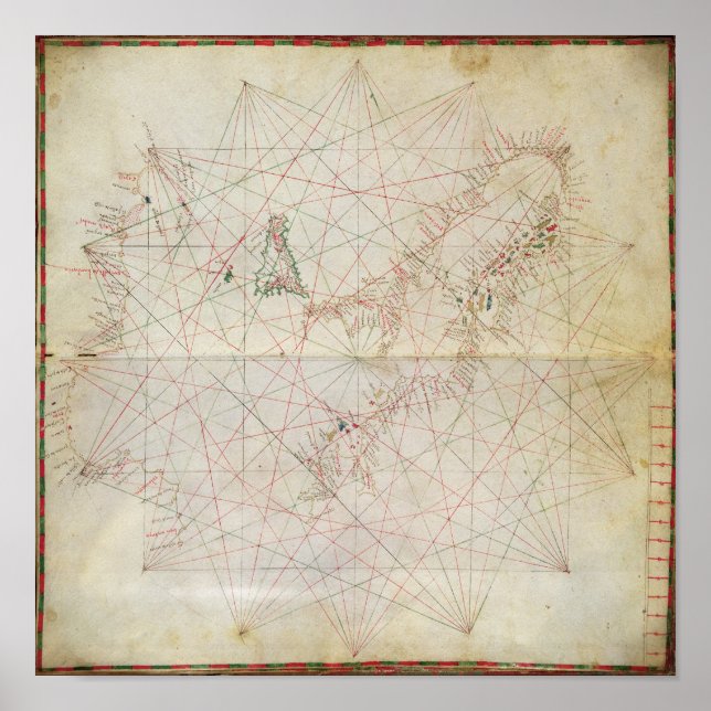 Pôster Mapa do Mar Adriático (Frente)